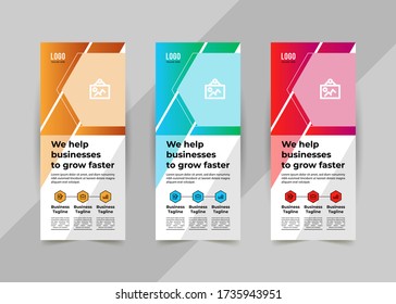 creative Roll up banner design template vector, abstract , modern & x-banner, rectangle size.