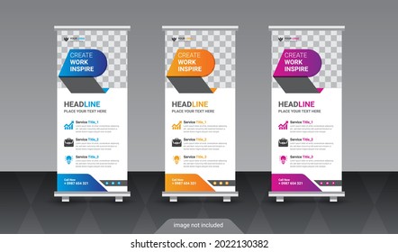 Creative roll up banner design template