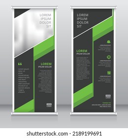 Creative roll up banner design template with two columns layout, Pop up banner, Retractable banner, Standee template