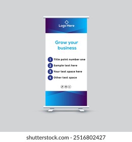 Kreatives Rollup-Banner-Design. X-Standbanner-Vorlage