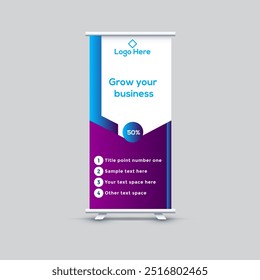 Creative roll up banner design. X stand banner template