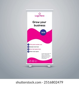 Creative roll up banner design. X stand banner template