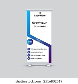 Creative roll up banner design. X stand banner template