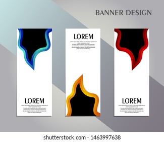 Creative roll up banner stand template design. Vertical banner template. 
Universal standing banner for conference, promotion banner vector background. 
Modern publication x-banner and flag-banner.