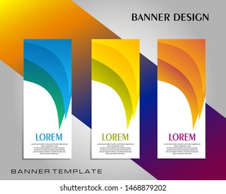 Creative roll up banner stand template design. Vertical banner template. 
Universal standing banner for conference, promotion banner vector background. 
Modern publication x-banner and flag-banner.