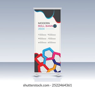 Creative Roll up banner template for brochure, business, flyer, infographics,  advertising. Modern x banner, simple and clean color