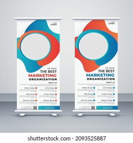 Creative Roll Up Banner Template, Modern Unique, And X Banner Signage Standee Layout