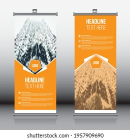 creative Roll up brochure flyer banner design template vector, abstract background, modern x-banner, rectangle size
