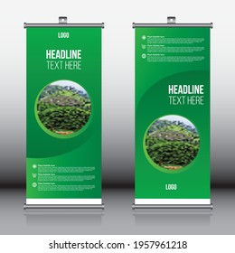 creative Roll up brochure flyer banner design template vector, abstract background, modern x-banner, rectangle size