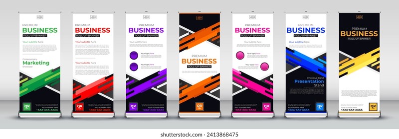 creative Roll Up Standee Design for Banner Template, Presentation, and events