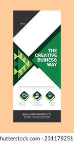 CREATIVE ROLL UP TEMPLATE ,Corporate flyer design. green color.