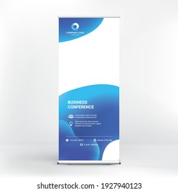 Creative roll-up banner design, modern geometric style