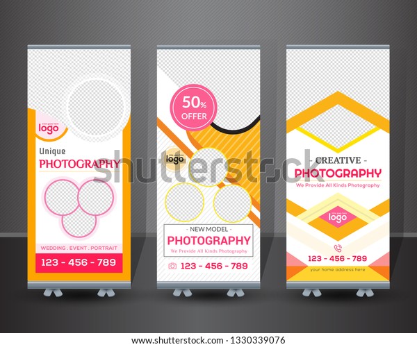 Creative Rollup Banner Design Photography Concept Stock Vector Royalty Free