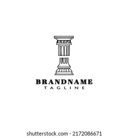 creative roman pillar logo cartoon icon design template black modern isolated vector illustration