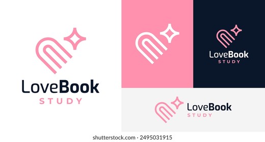 Creative Romance Book Novel Love Story Logo Design Branding Template