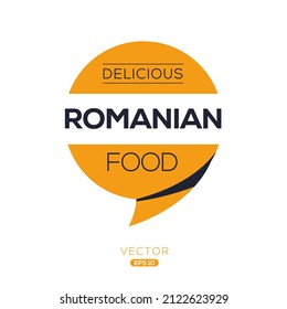 Creative (Romanian food) logo, sticker, badge, label, vector illustration.