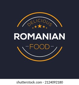 Creative (Romanian food) logo, sticker, badge, label, vector illustration.