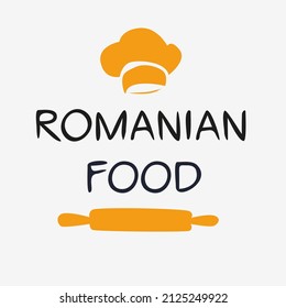 Creative (Romanian food) logo, sticker, badge, label, vector illustration.