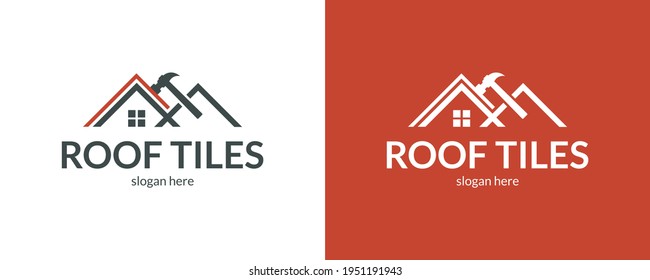Creative roof tiles logo. Vector illustration.