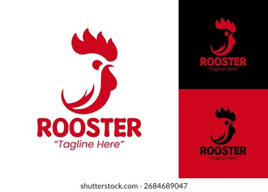 Creative Rooster Head Logo for Food and Restaurant Branding
