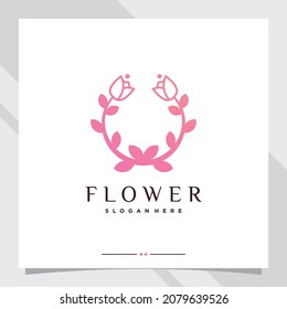 Creative rose flower logo design with unique concept