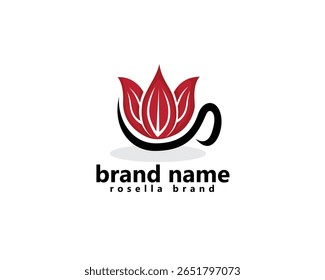 creative rosella logo rosella flower in a cup abstract logo design template