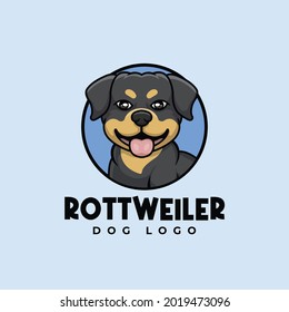 Creative Rottweiler Cartoon Character Mascot Logo Design