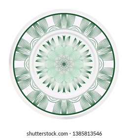 Creative round border and floral mandala ornament. Vector illustration.