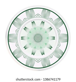 Creative round border and floral mandala ornament. Vector illustration.