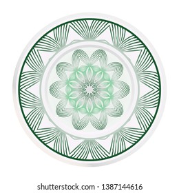 Creative round border and floral mandala ornament. Vector illustration.