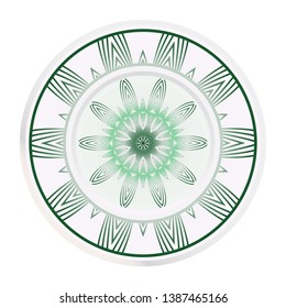 Creative round border and floral mandala ornament. Vector illustration.