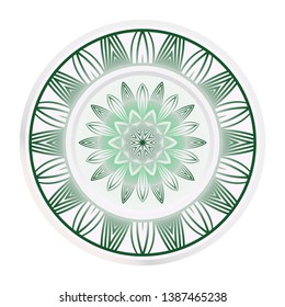 Creative round border and floral mandala ornament. Vector illustration.