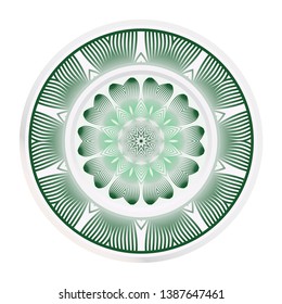 Creative round border and floral mandala ornament. Vector illustration.