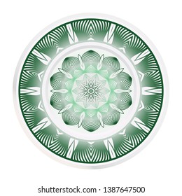 Creative round border and floral mandala ornament. Vector illustration.