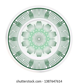 Creative round border and floral mandala ornament. Vector illustration.