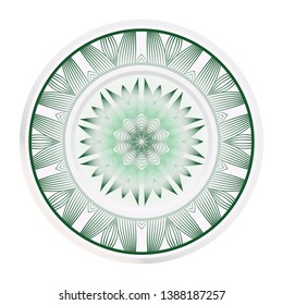 Creative round border and floral mandala ornament. Vector illustration.