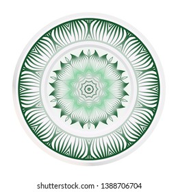 Creative round border and floral mandala ornament. Vector illustration.