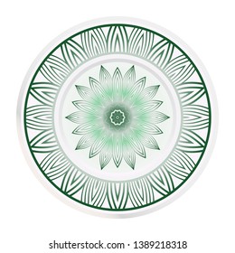 Creative round border and floral mandala ornament. Vector illustration.