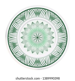 Creative round border and floral mandala ornament. Vector illustration.