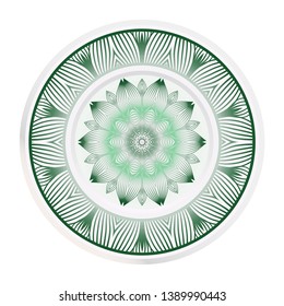 Creative round border and floral mandala ornament. Vector illustration.