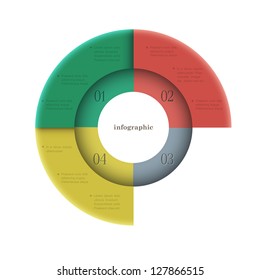 Creative round design template for infographics and website templates or design graphic for business. Vector EPS10