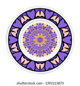 Creative round frame and floral mandala. Vector illustration.