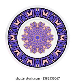 Creative round frame and floral mandala. Vector illustration.