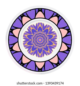 Creative round frame and floral mandala. Vector illustration.