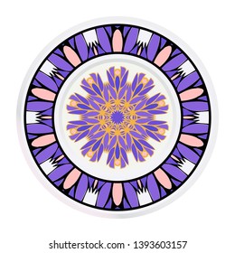 Creative round frame and floral mandala. Vector illustration.