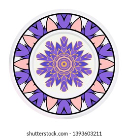 Creative round frame and floral mandala. Vector illustration.