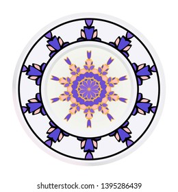 Creative round frame and floral mandala. Vector illustration.