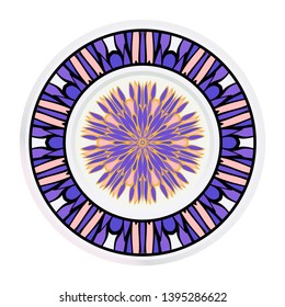 Creative round frame and floral mandala. Vector illustration.