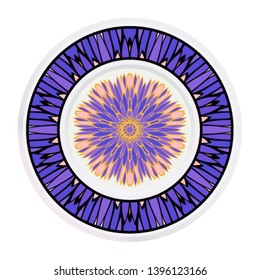 Creative round frame and floral mandala. Vector illustration.