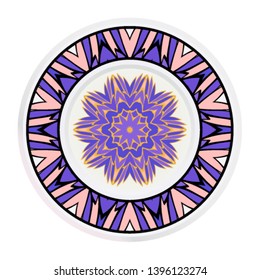 Creative round frame and floral mandala. Vector illustration.